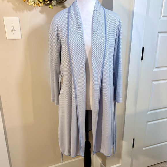 Striped Blue Women's Robe - Picture 9 of 10